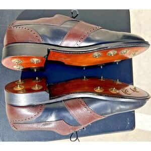 Greg Norman Aussie Collection Golf Shoes 13B Black/Brown Leather Spiked